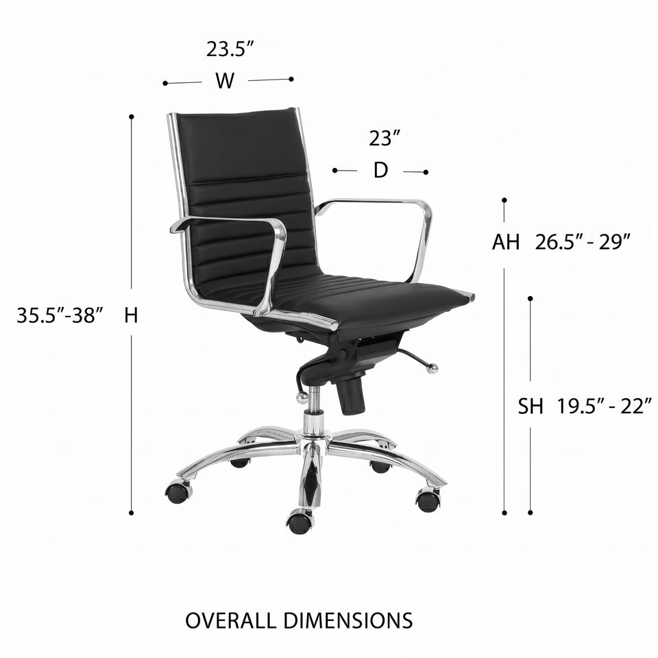 Dirk Low Back Office Chair in Leatherette