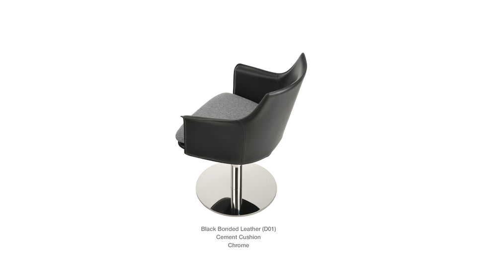Briancon Round Swivel Arm Chair