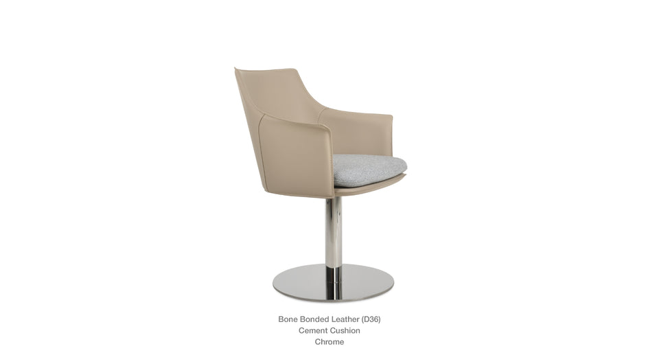Briancon Round Swivel Arm Chair