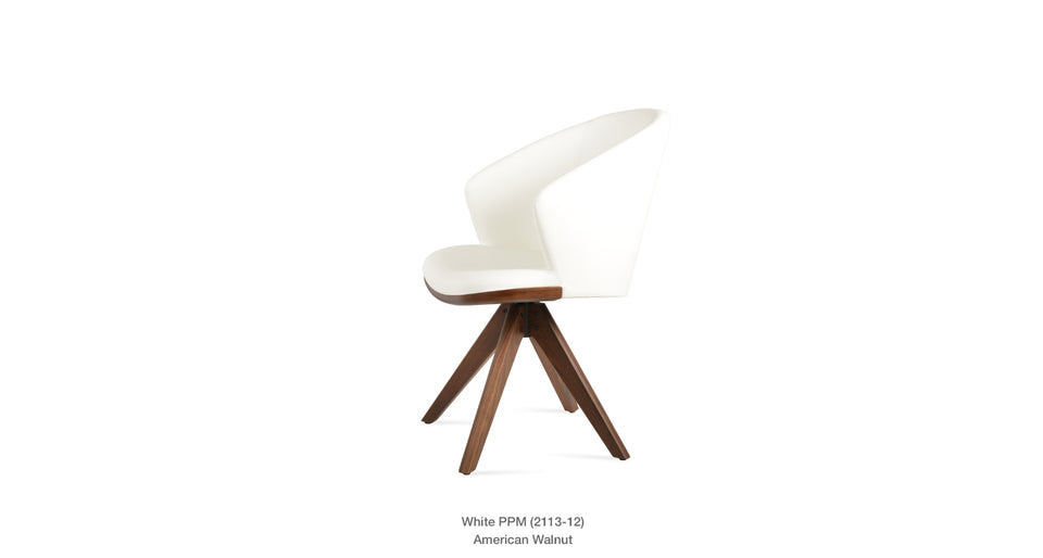 Athena Pyramid Wood Swivel Arm Chair