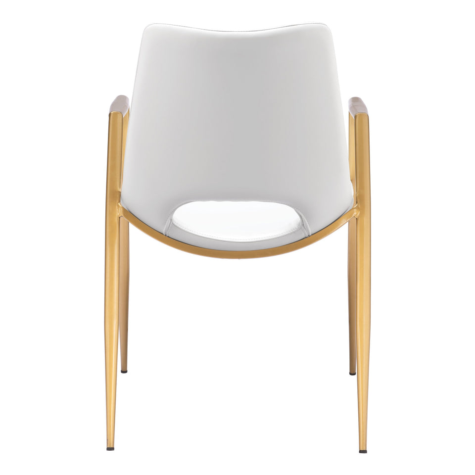 Desi Dining Chair (Set of 2) White & Gold