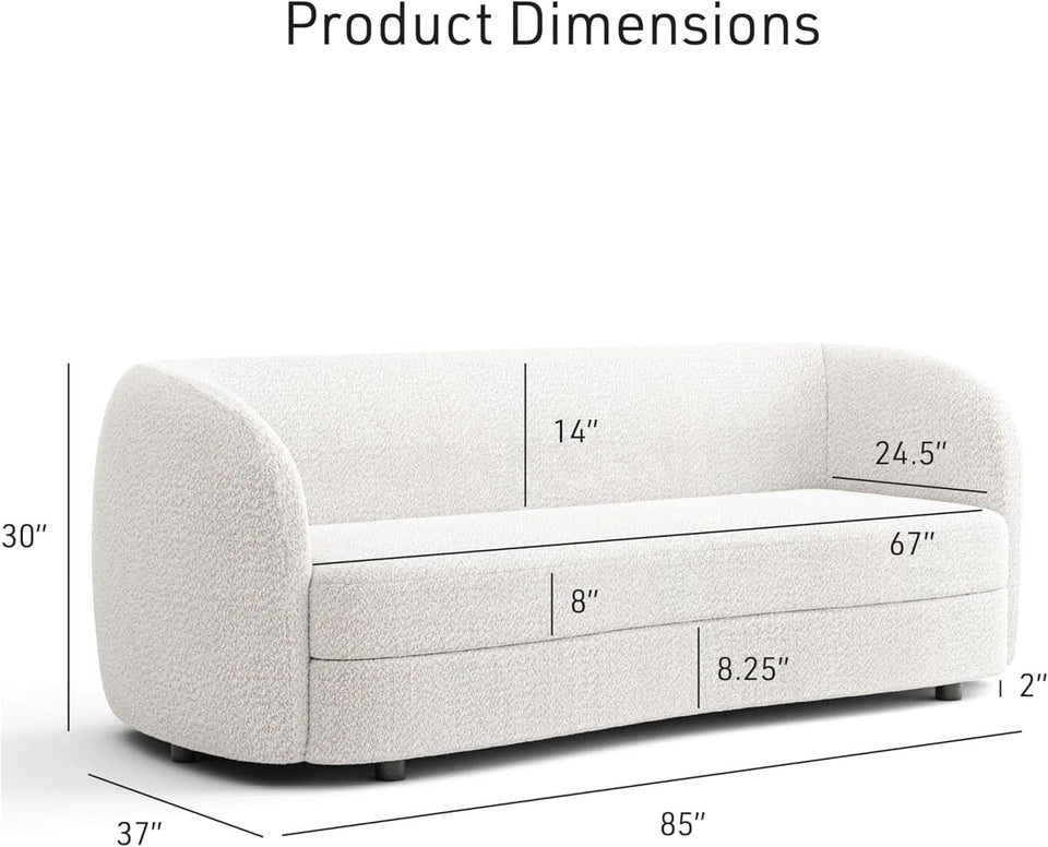 Nimiane Boucle 3 Piece Sofa Set Off White Modern Collection
