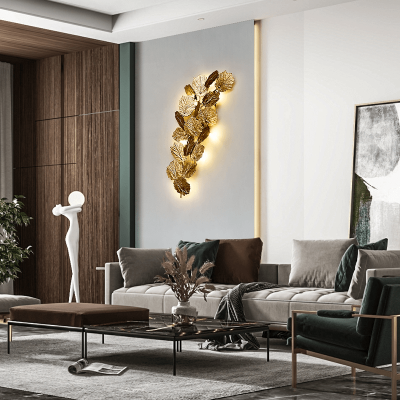 Gold Leaf Handmade Wall Sconce