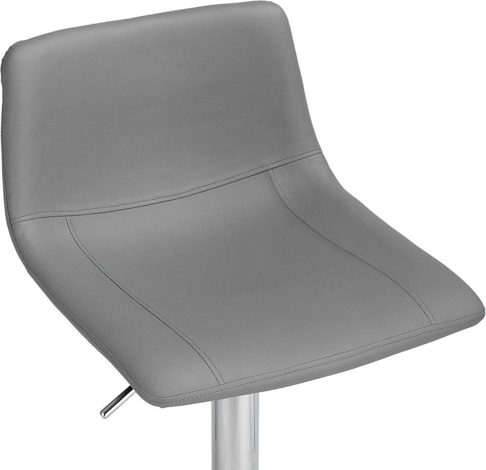 Modern Grey PU Leather Swivel Bar Stools Set