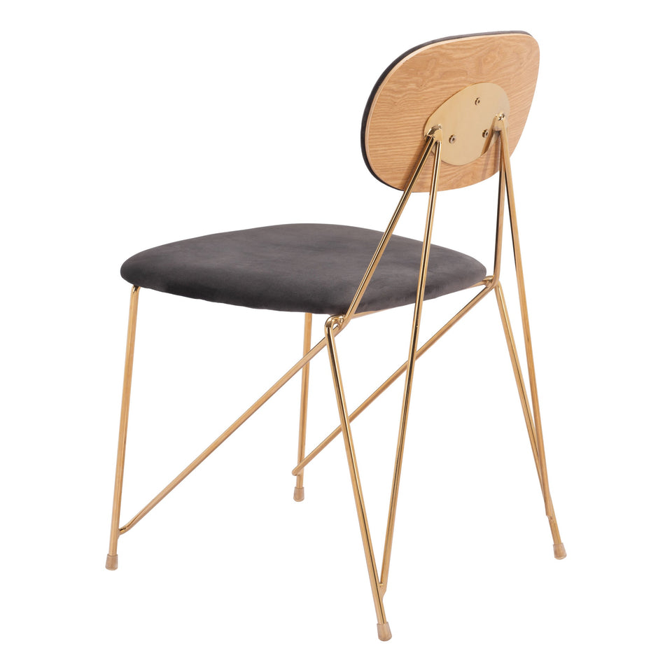 Georges Dining Chair (Set of 2) Gray & Gold