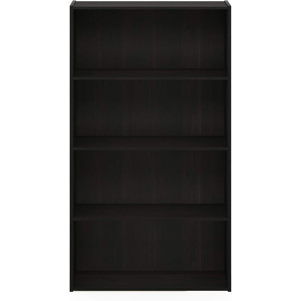 Espresso Four Tier Bookcase Bookshelf Storage Shelves