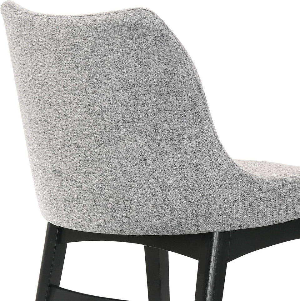 Gray Fabric Wood Dining Chairs Set Of 2 19-Inch Seat Height