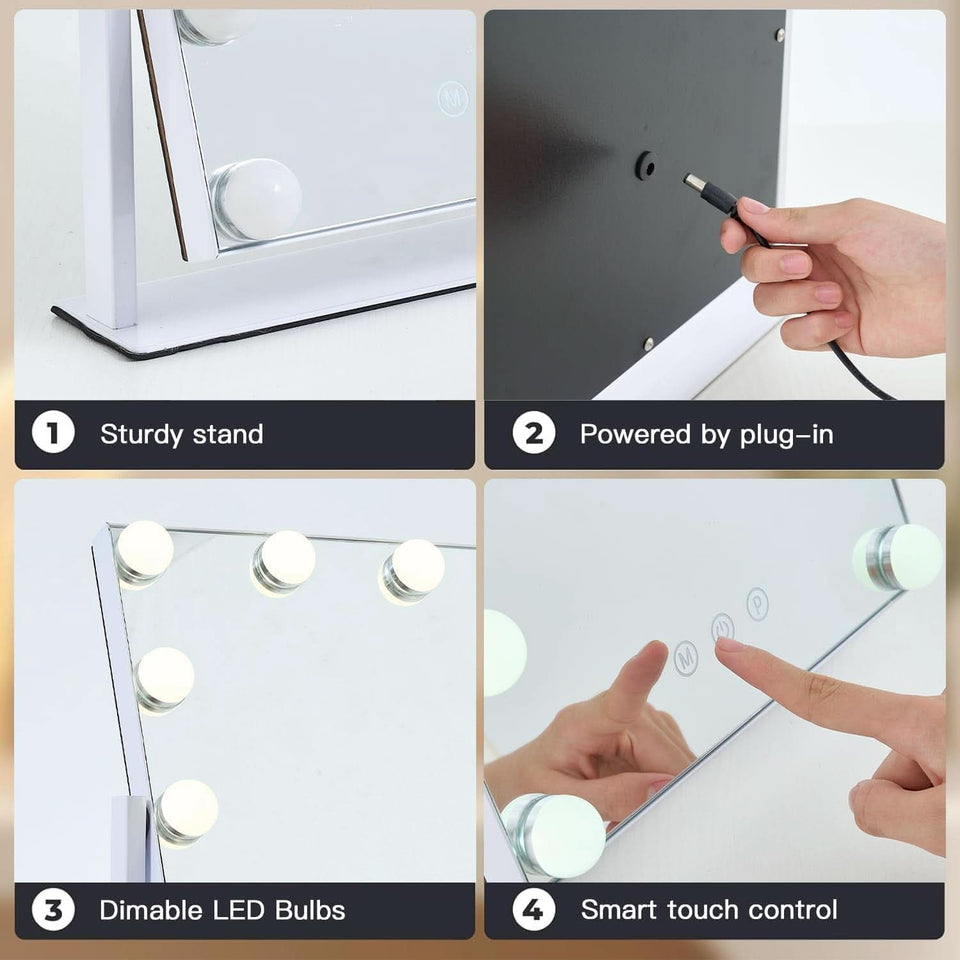 13 By 11 Lighted Makeup Vanity Mirror 12 Dimmable Bulbs