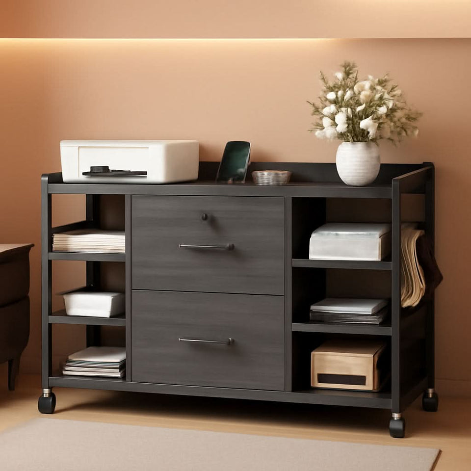 44 Inch 2 Drawer File Cabinet Grey With Lock For Office