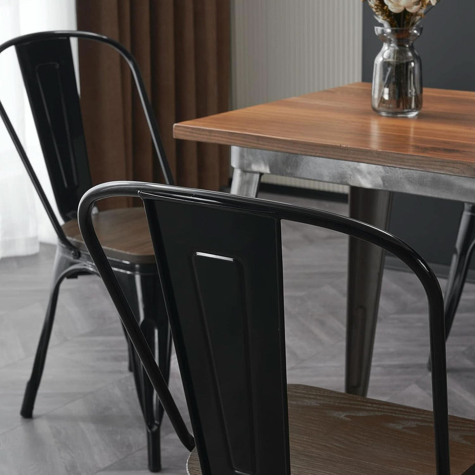Stackable Metal Dining Chair 18 Inch For Kitchen Use