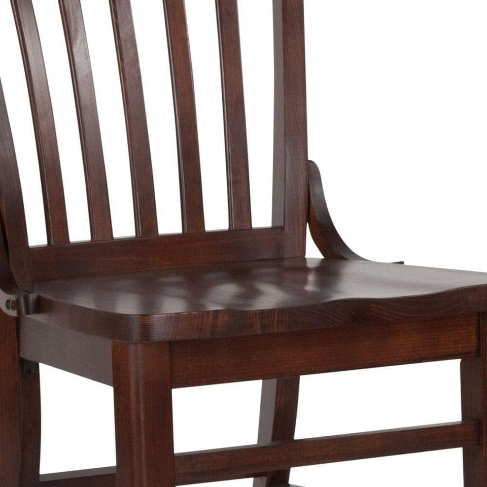 Mahogany Wood Dining Chair Walnut Finish Traditional Style