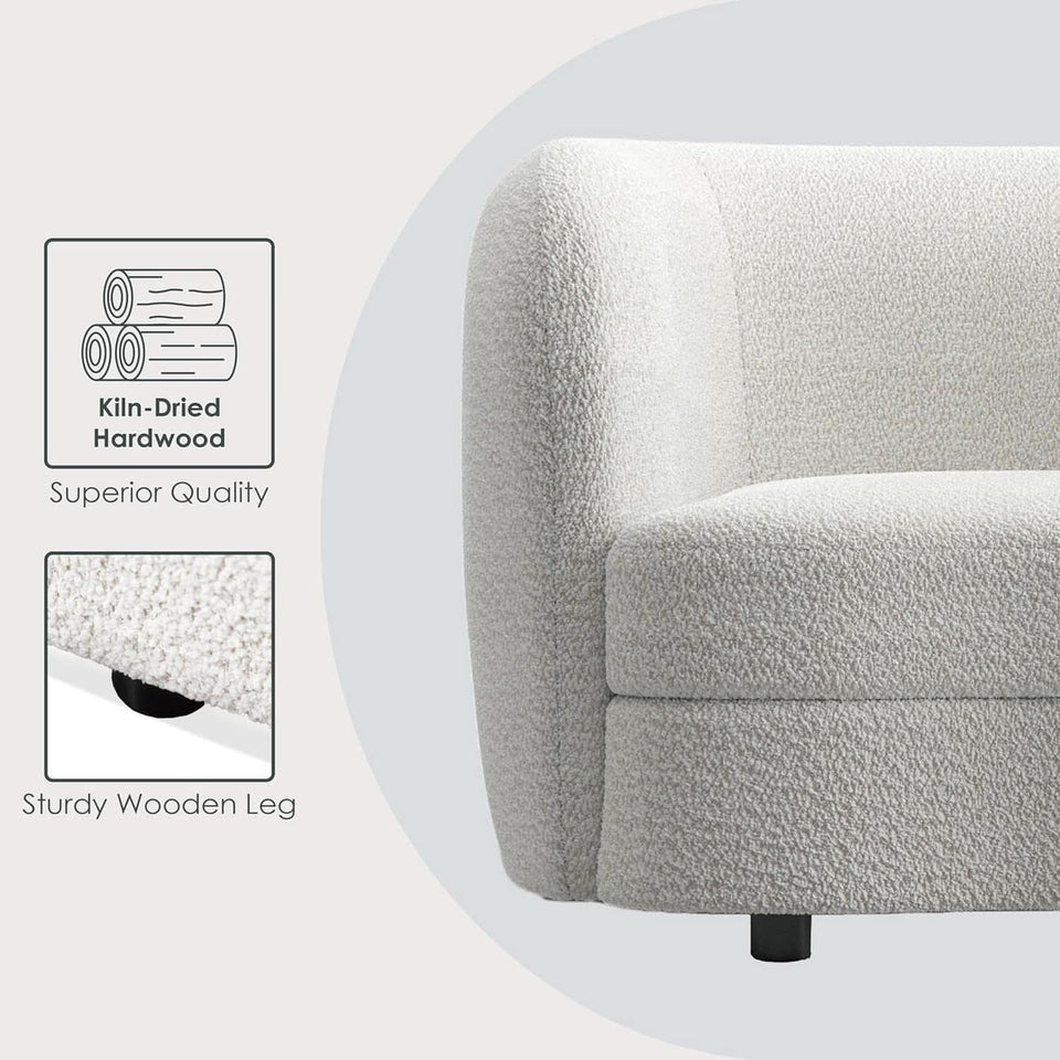 Nimiane Boucle 3 Piece Sofa Set Off White Modern Collection