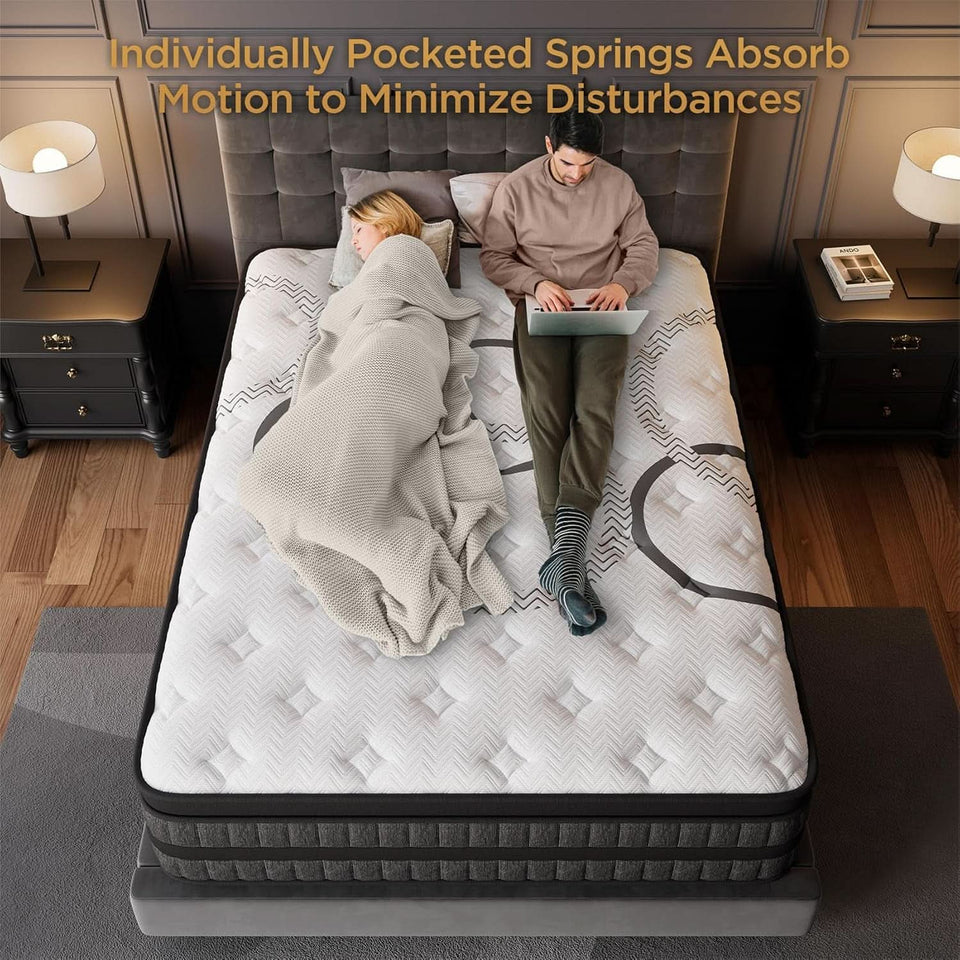 Queen TenInch Premium Gel Memory Foam Hybrid Mattress Eurotop