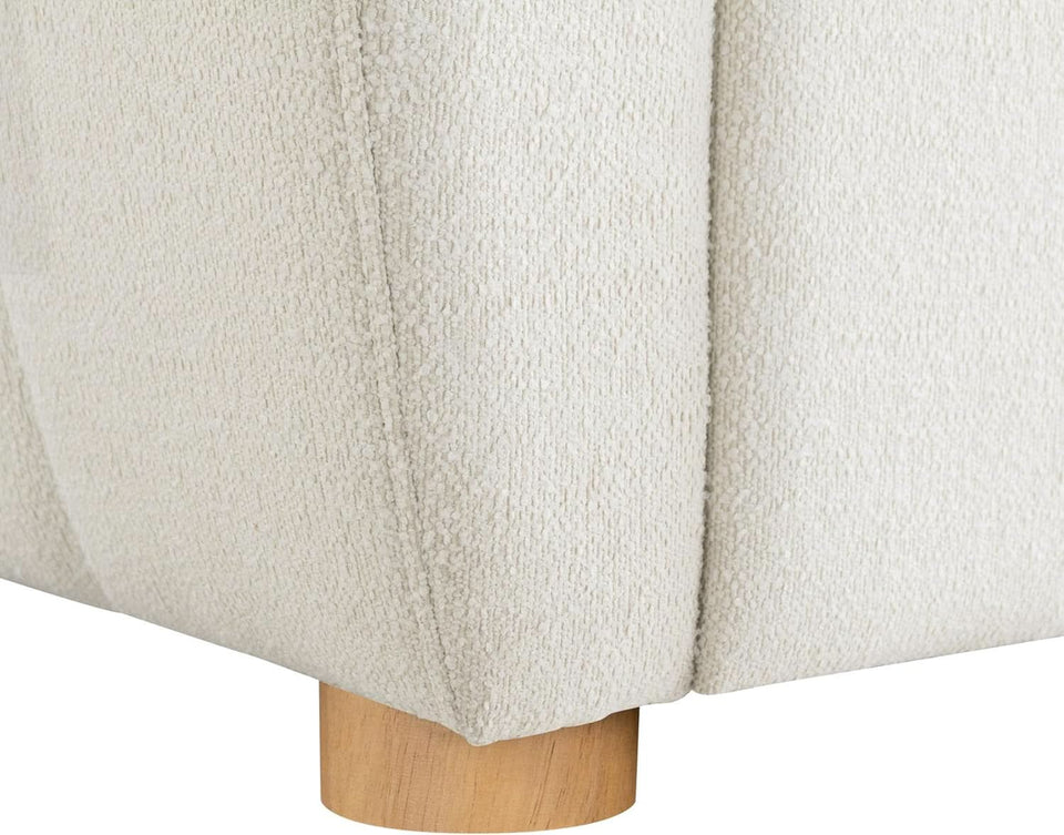 Convertible Sleeper Loveseat 66 Inch Polyester Ivory