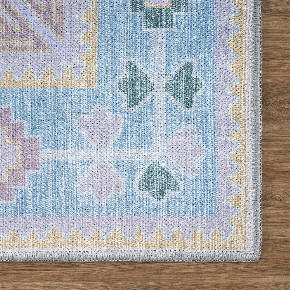 Averill Lavender, Pink & Blue Modern Oushak Rug