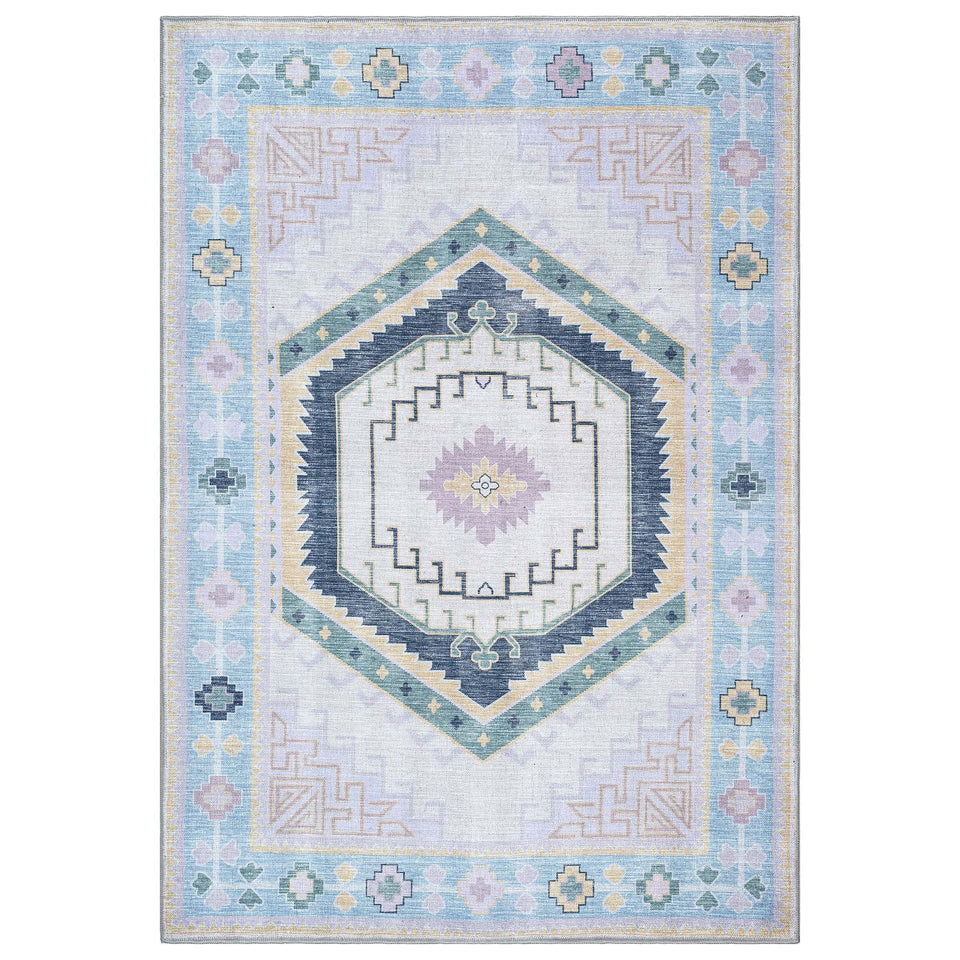 Averill Lavender, Pink & Blue Modern Oushak Rug