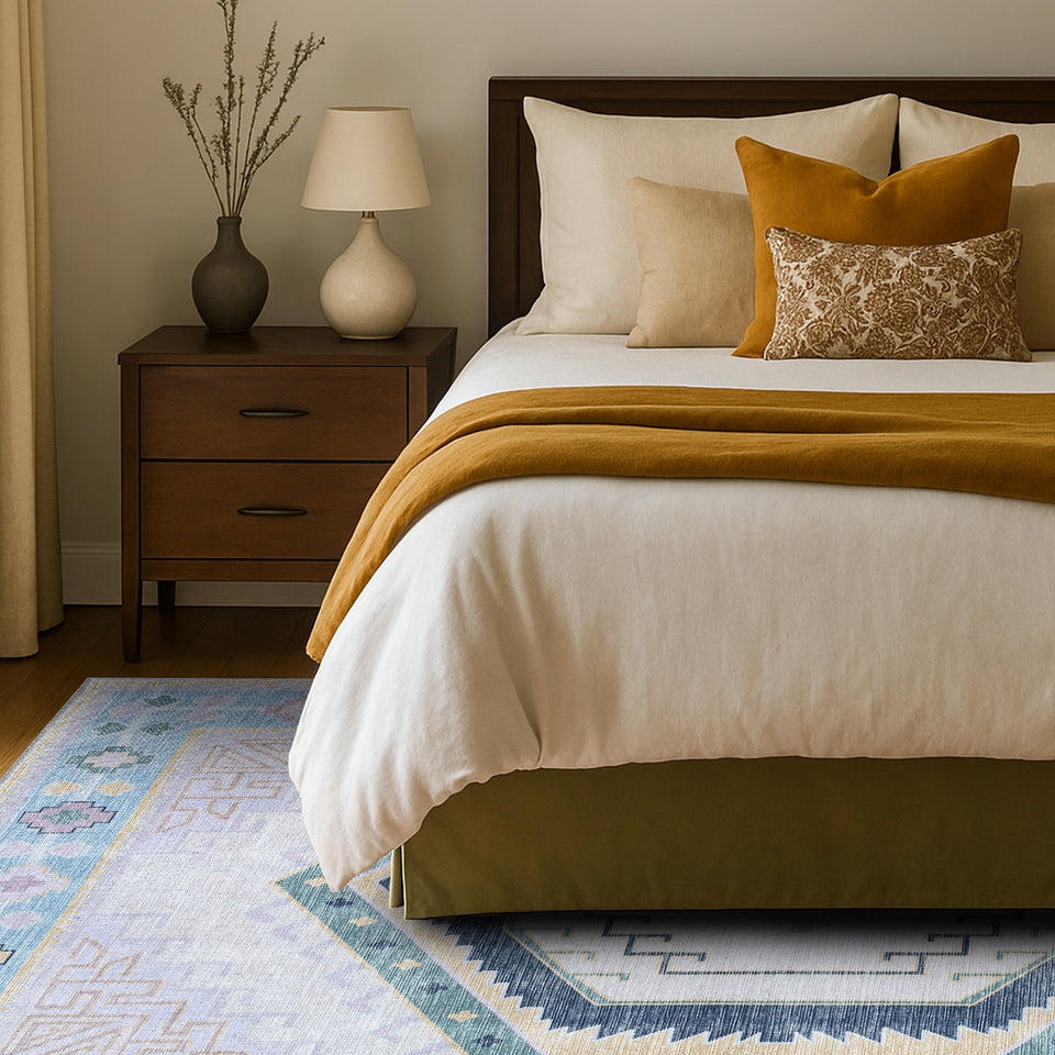 Averill Lavender, Pink & Blue Modern Oushak Rug