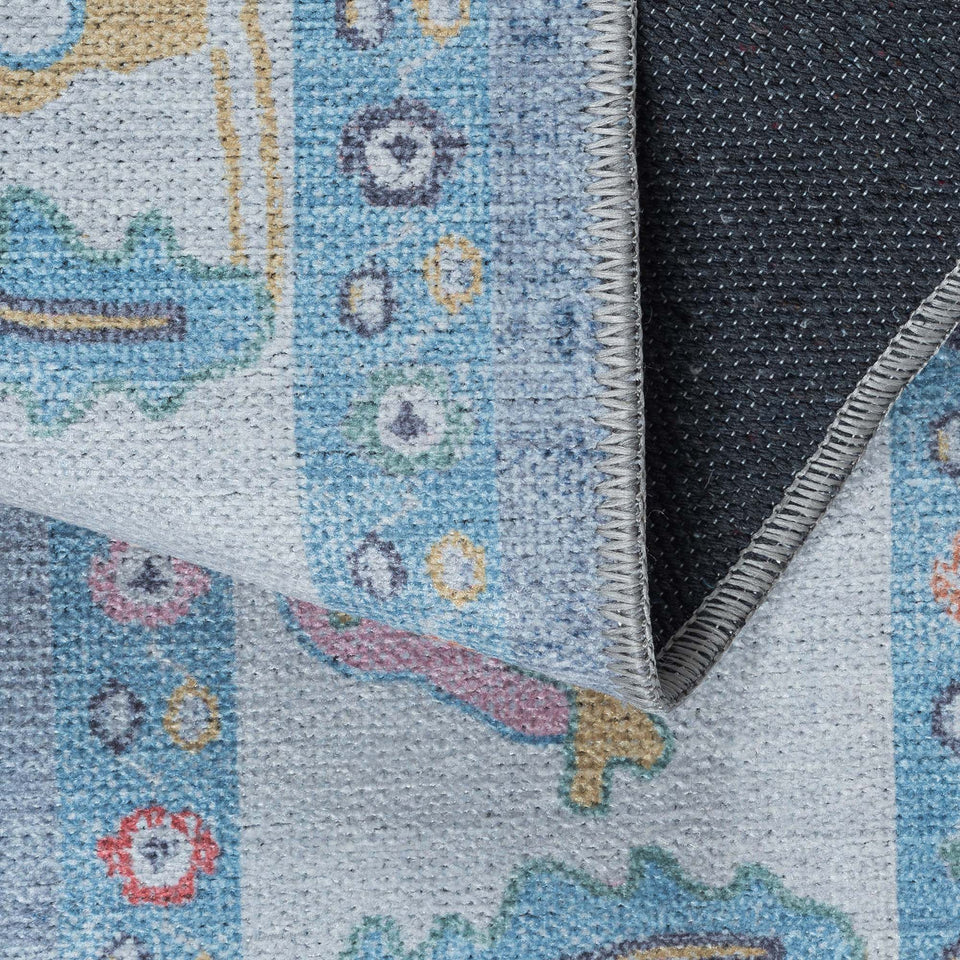 Asiya Muted Blues Modern Oushak Rug