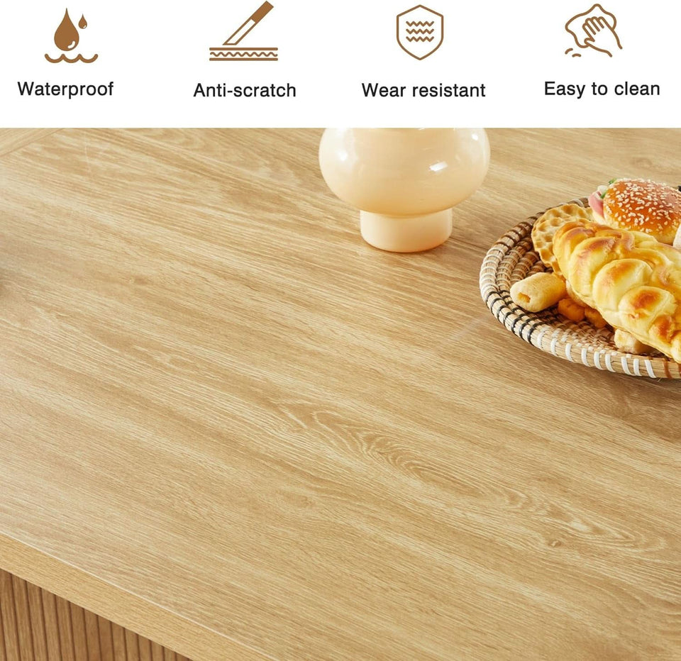 70.8 Inch Natural Dining Table For Kitchen And Dining Room