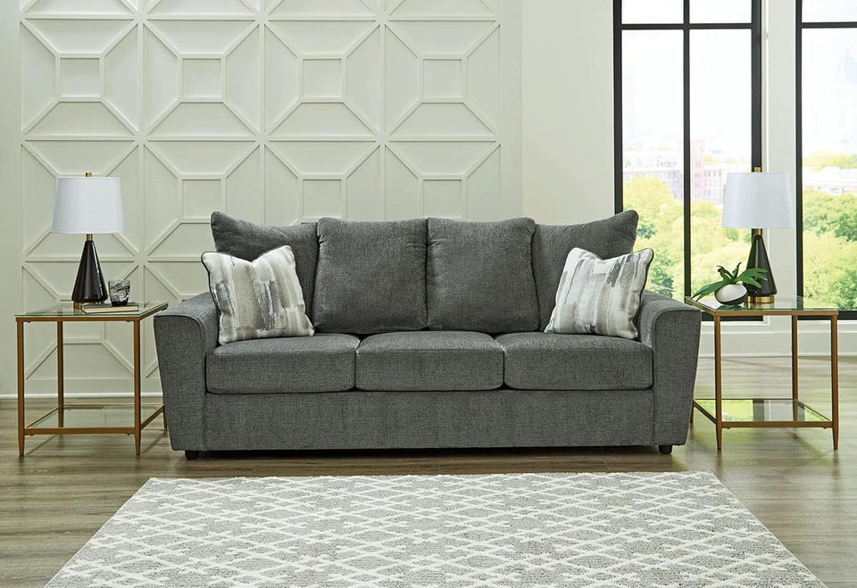 Gray Upholstered Casual Sofa With Flared Arms Modern