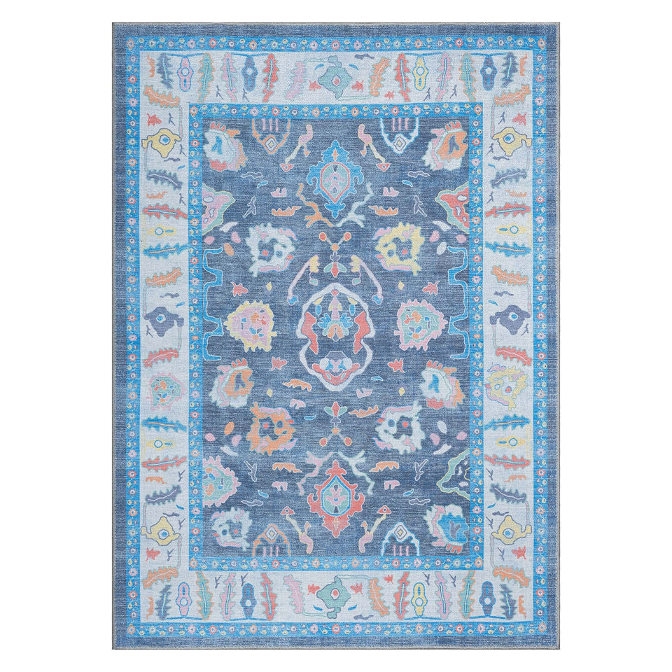 Adeline Pastel Blue Modern Oushak Rug