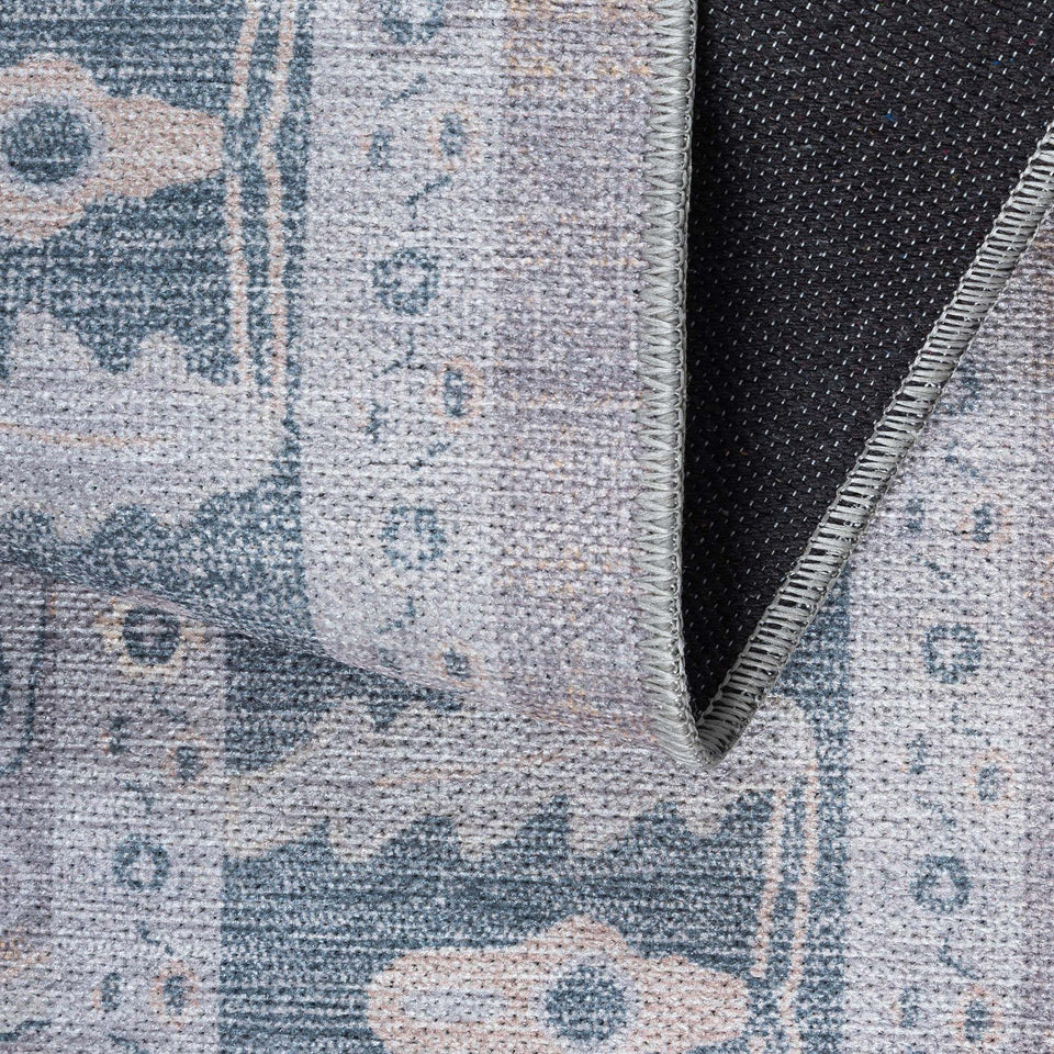 Ruya Gray Blue Modern Oushak Rug