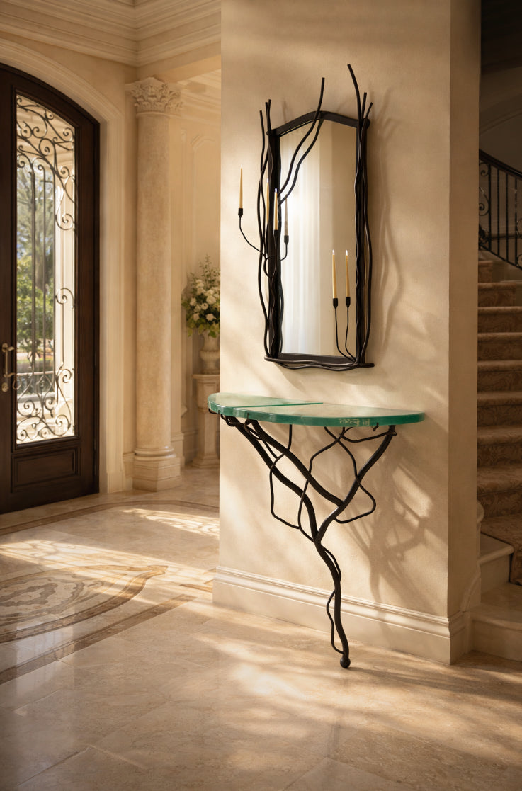 New Shoots Mirror Frame with Candle Holders