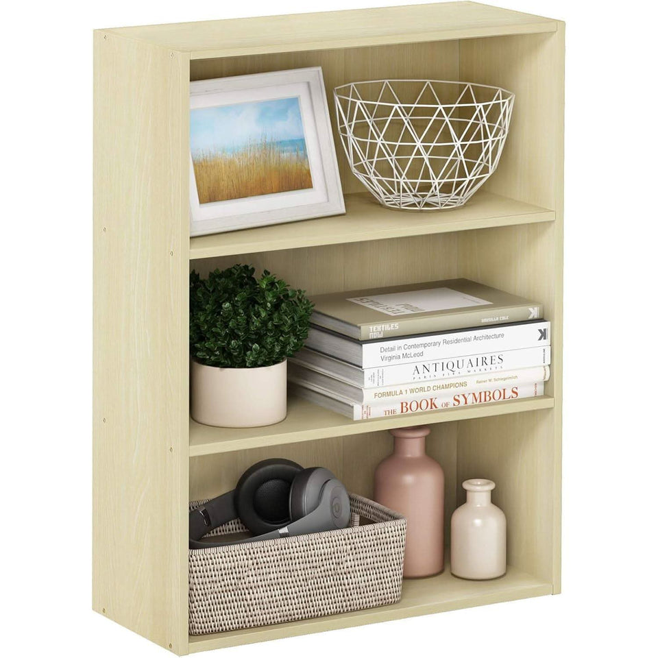 Pasir 3-Tier Open Shelf Bookcase Maple 22.7W X 9.7D X 31.5H