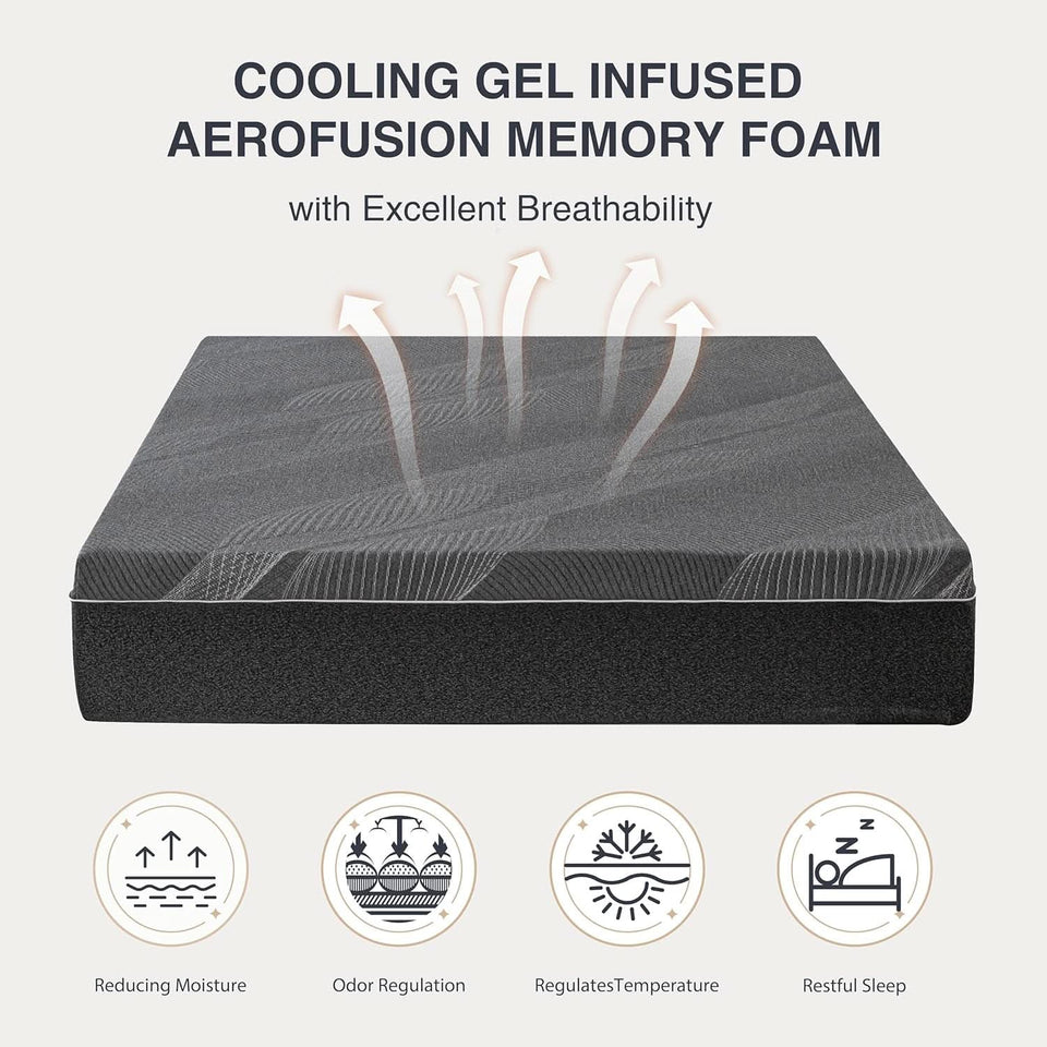 Queen Size Gel Memory Foam Mattress Certipur Certified
