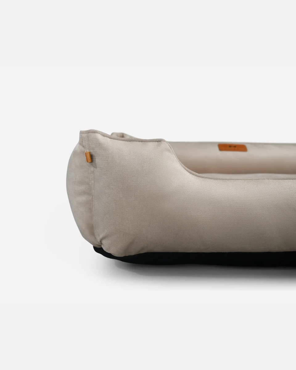 Chester & Lee | Classic Velvet Sleeper Dog Bed Beige