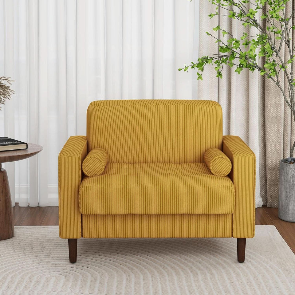 Mid Century Modern Oversized Corduroy Accent Chair