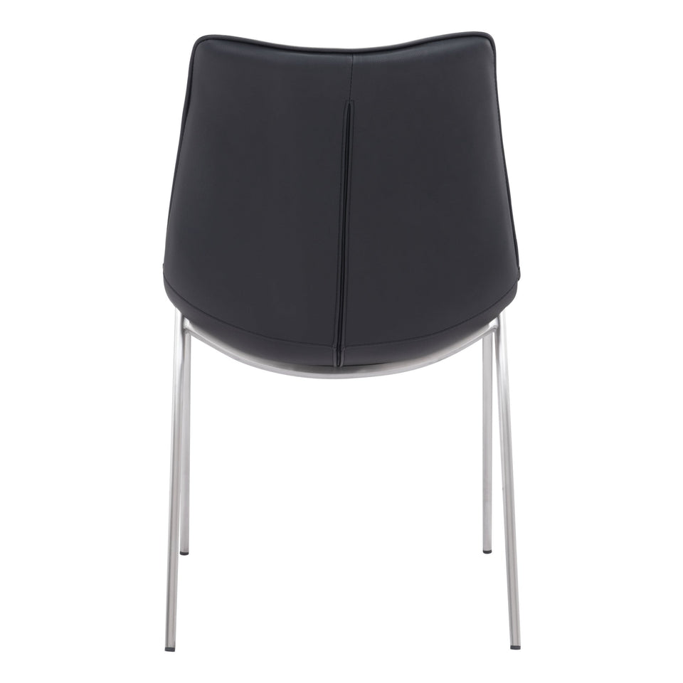 Magnus Dining Chair (Set of 2) Black & Silver