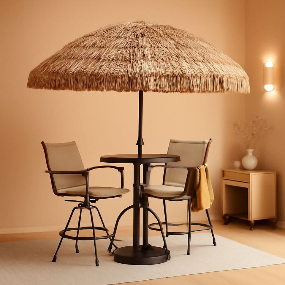 7.5ft Tiki Umbrella Thatched Cover For Beach Patio