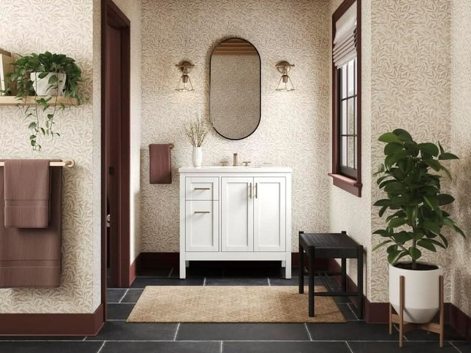 18W X 36H Oval Framed Wall Mount Vanity Mirror Matte Black