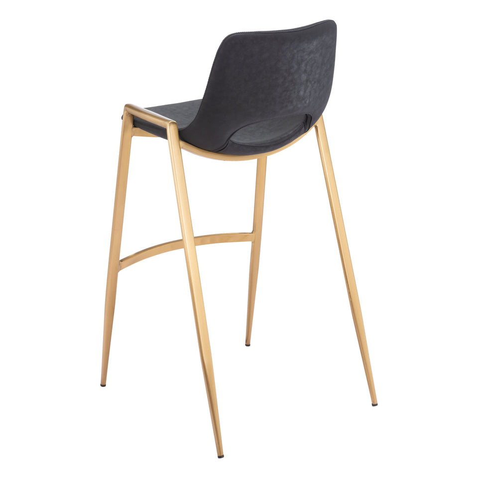 Desi Barstool (Set of 2) Black & Gold