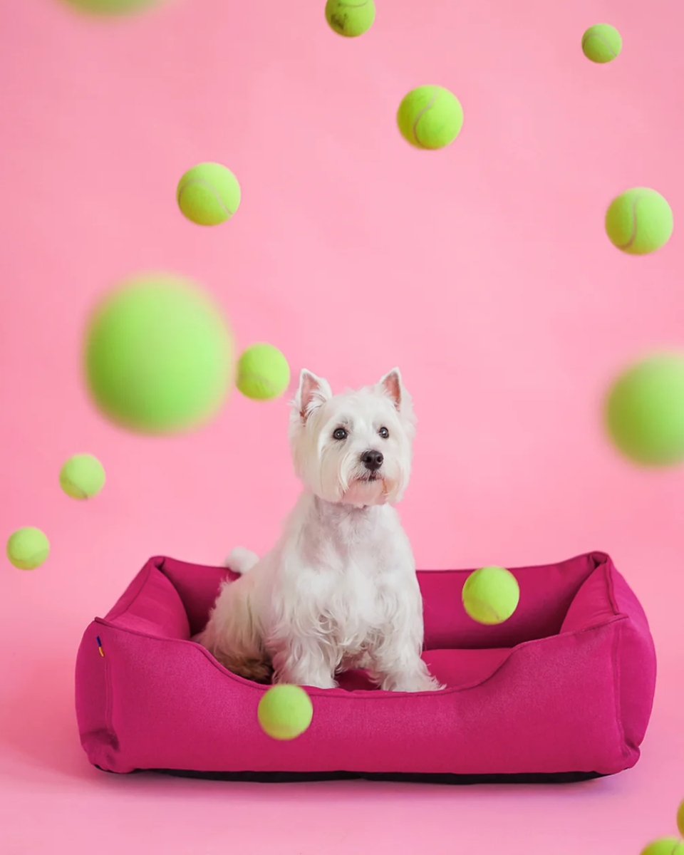 Chester & Lee | Cotton Sleeper Dog Bed Berry Pink