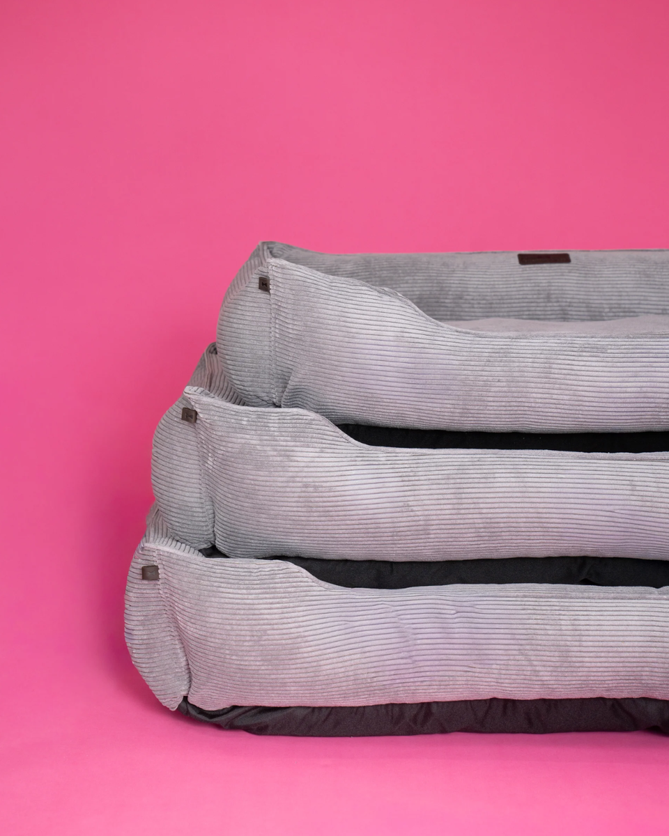 Chester & Lee | Fancy Corduroy Sleeper Dog Bed Gray