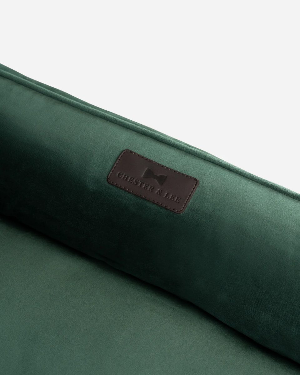 Chester & Lee | Classic Velvet Sleeper Dog Bed Green