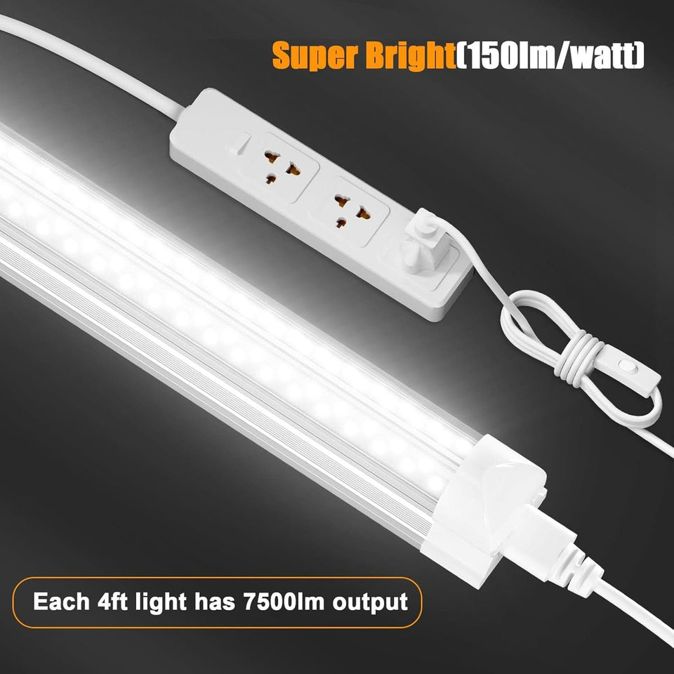 4FT LED Shop Light 6000K 50W Linkable Ceiling Fixture