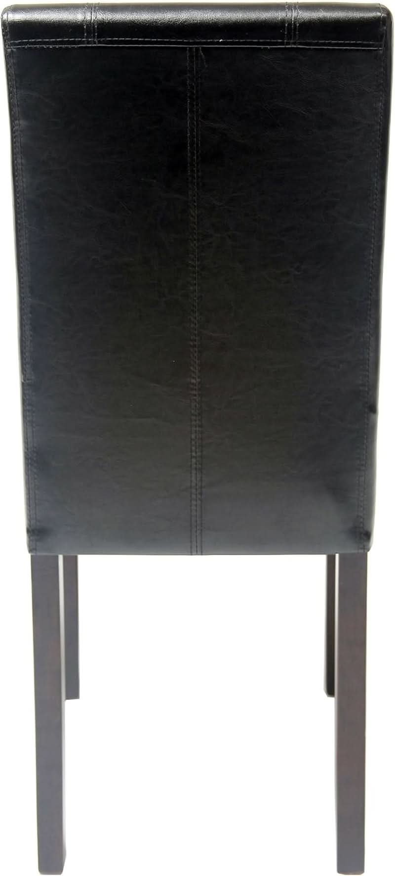 Parson Chair Leatherette Padded Black Urban Set Of 2