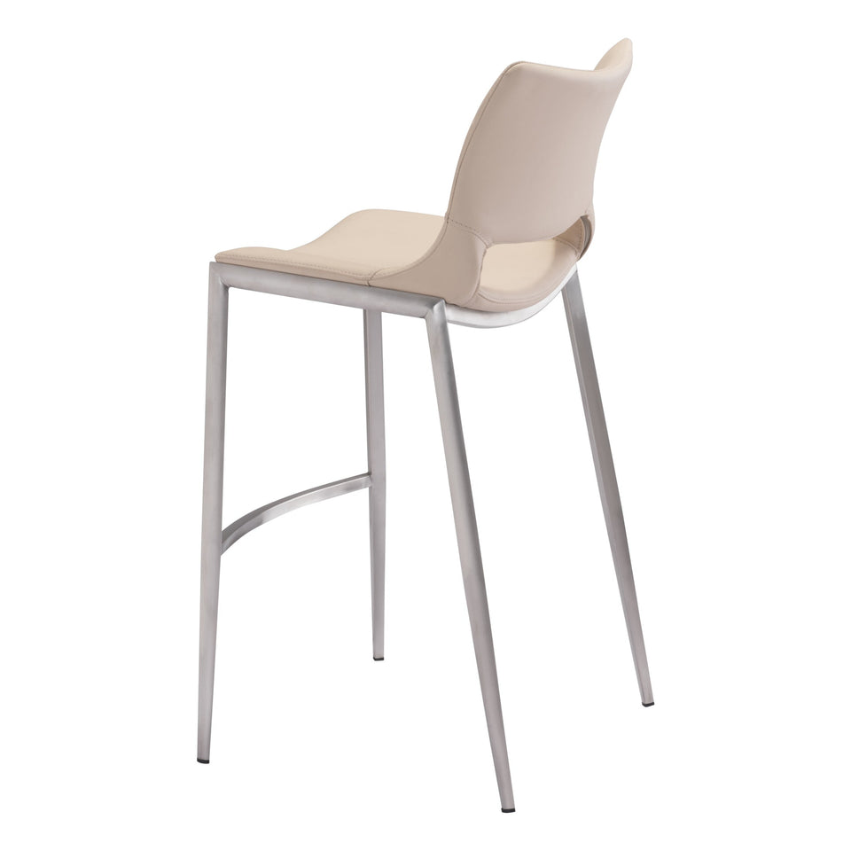 Ace Barstool (Set of 2) Light Pink & Silver