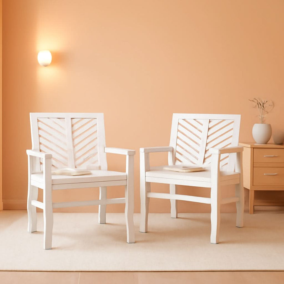 White Wash Acacia Wood Outdoor Chair For Patio Dining