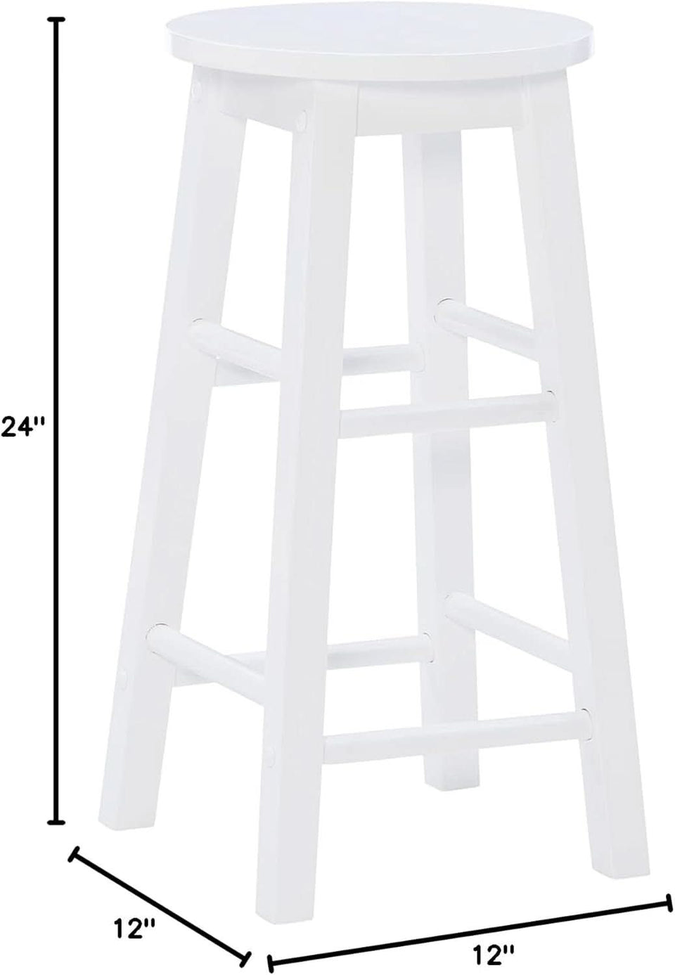 Zeke White 24 Inch Counter Stool Modern Kitchen Seating