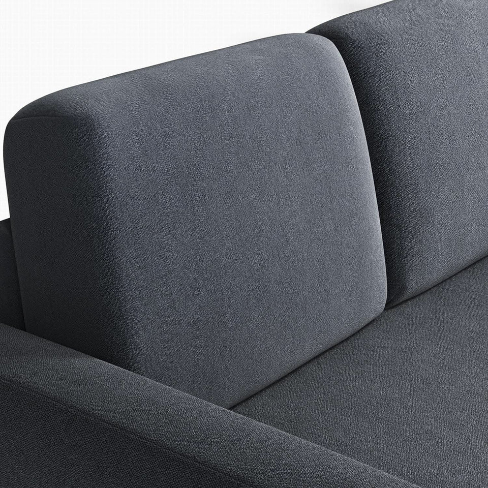 Dark Gray Sectional Sofa With Chaise And USB Charging