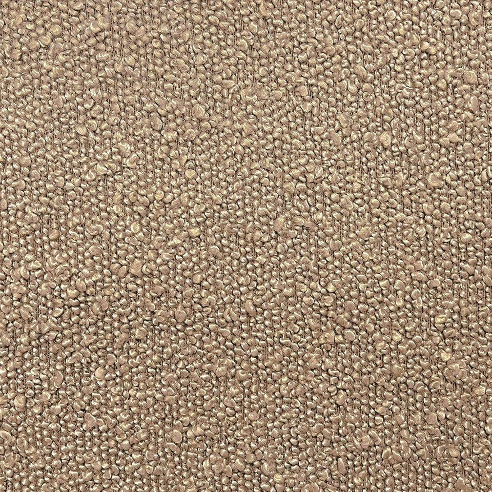 Luna Modern Round Ottoman in Brown Boucle, 22 Inches