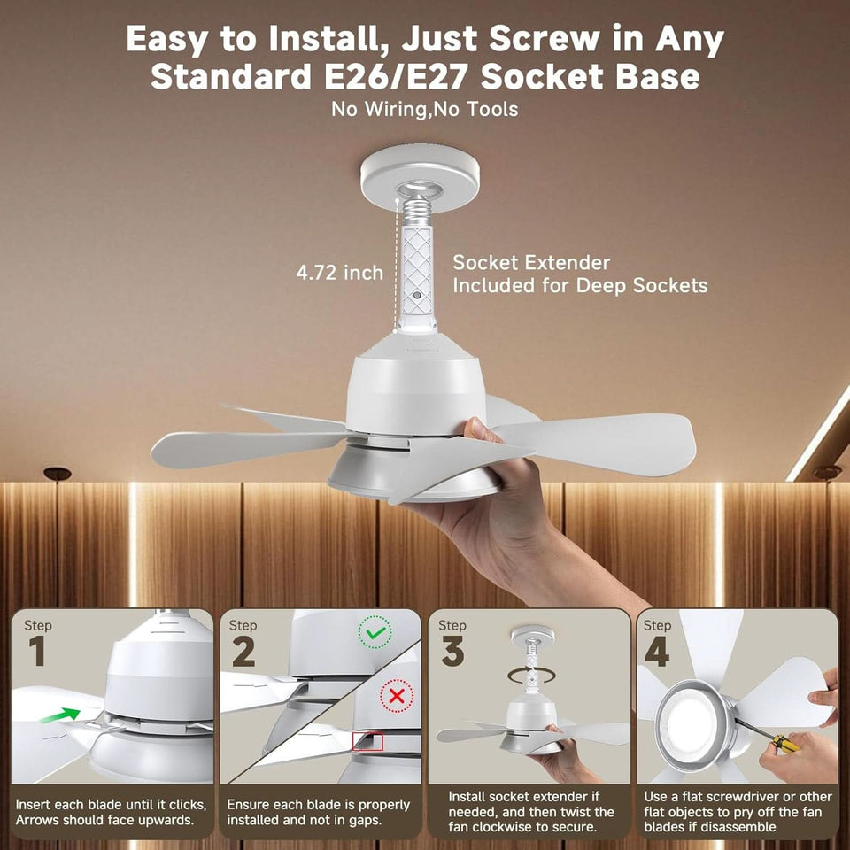 Ceiling Fan With Lights Remote Dimmable LED 3000K 6000K