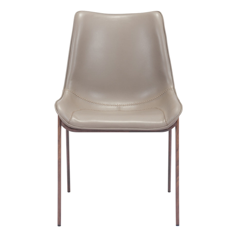 Magnus Dining Chair (Set of 2) Brown & Walnut