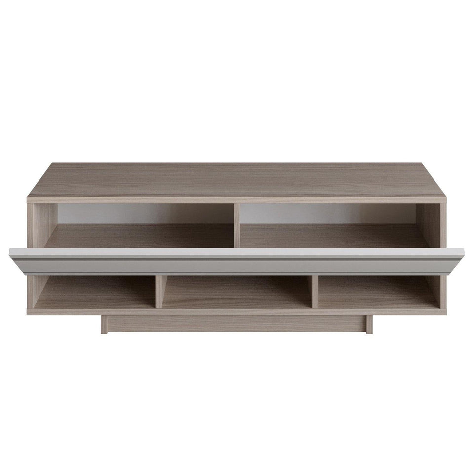 Celestia 47" TV Stand and Media Console with Cabinets and Open Shelves