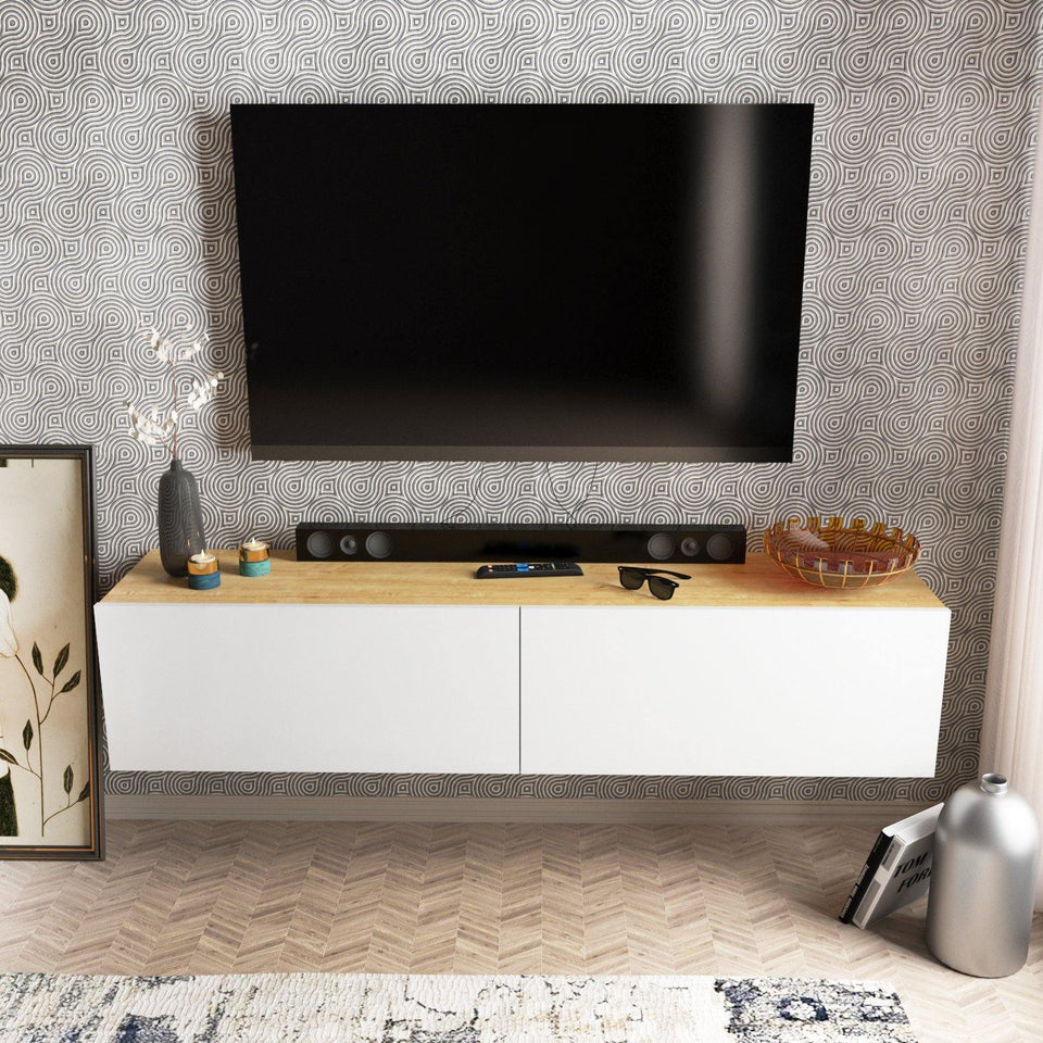 Poling 63" Wide Floating TV Stand and Media Console for TVs up to 70"