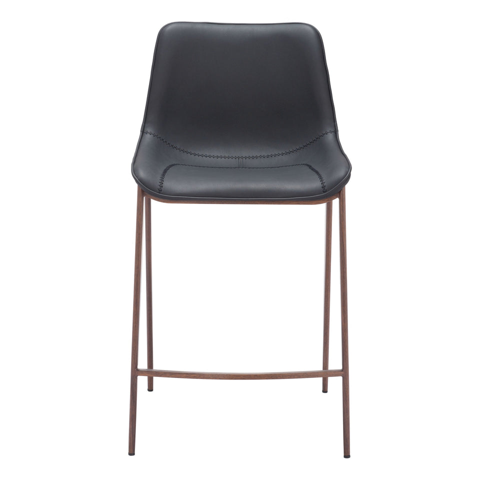 Magnus Counter Stool (Set of 2) Black & Walnut